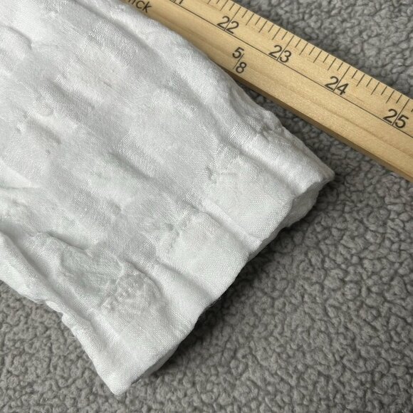 Pure Jill Top J Jill Linen Blend Large White Textured Beach Coastal Button Front - Picture 9 of 11